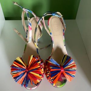 Jcrew collection Pom Pom Heels size 7.5